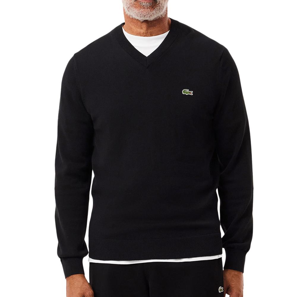 Pull Noir Homme Lacoste AH2183 pas cher