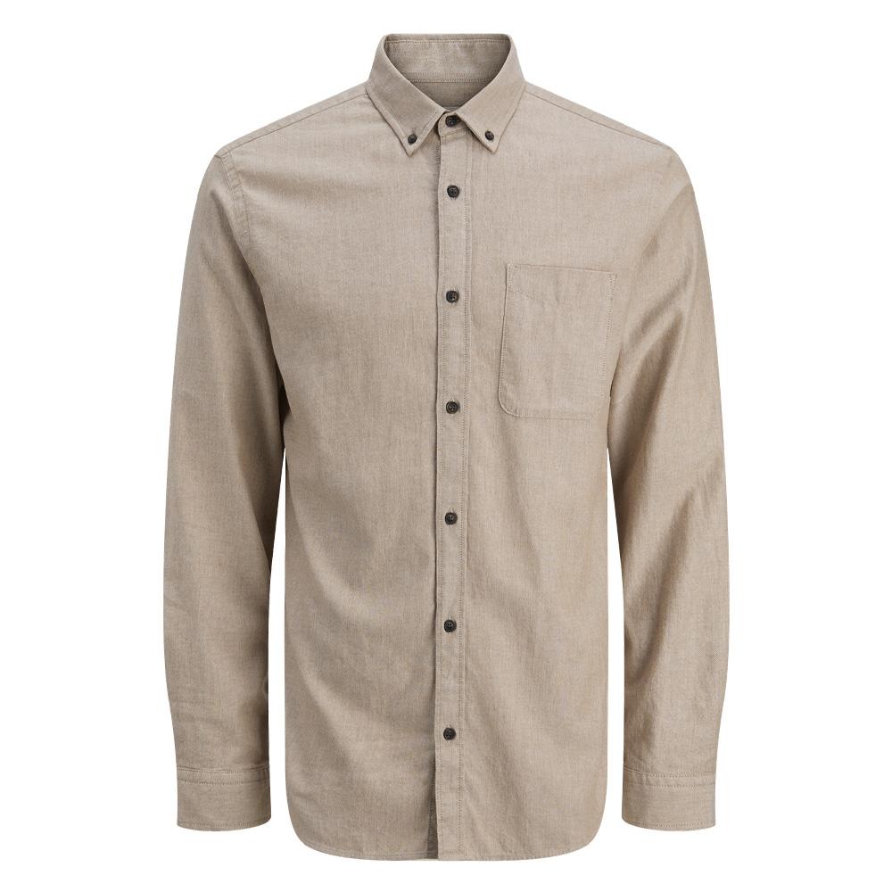 Chemise Beige Homme Jack & Jones Classic Melange pas cher
