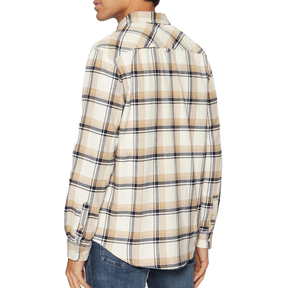 Chemise Beige/Marine Homme Tommy Hilfiger Flanne vue 2