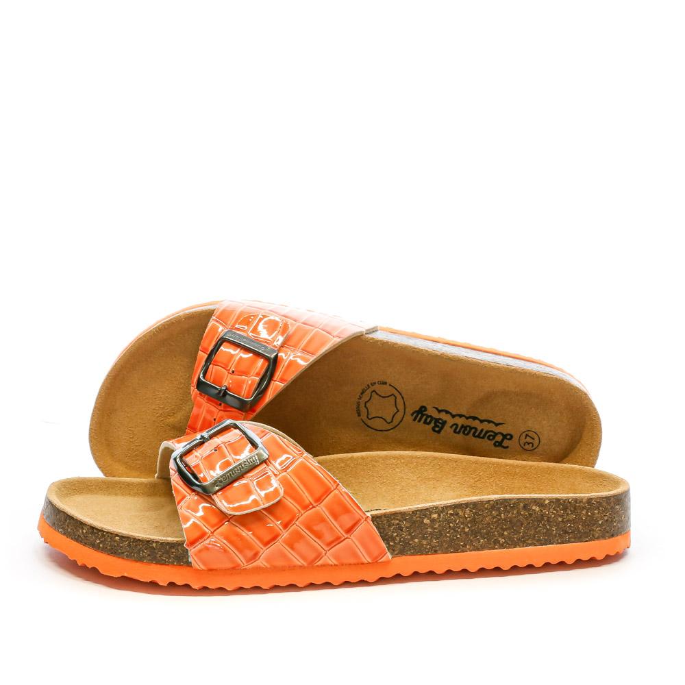 Sandales Oranges Femme Lemon Bay Croco pas cher