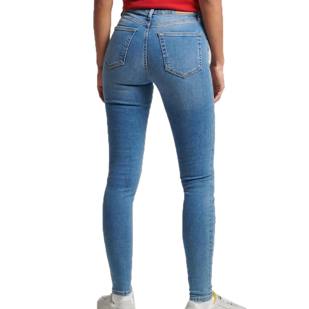 Jean Skinny Bleu Femme Superdry High Rise vue 2