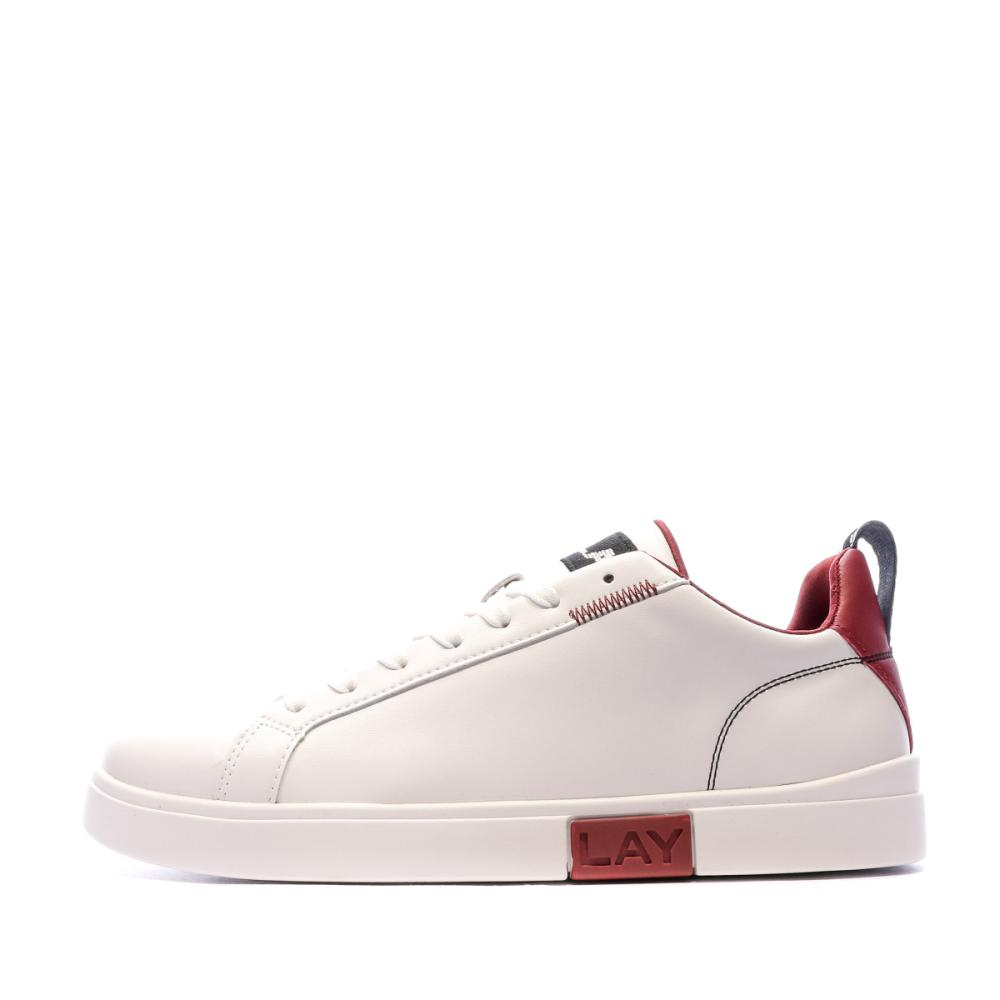 Baskets Blanches/Rouge Homme Replay Polaris pas cher