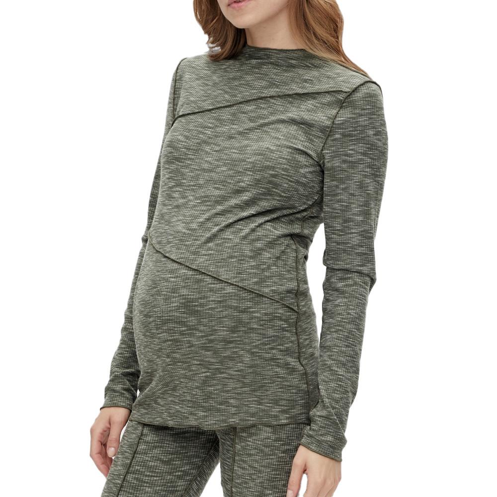 T-Shirt Manches Longues Gris Femme Mamalicious Ivy pas cher