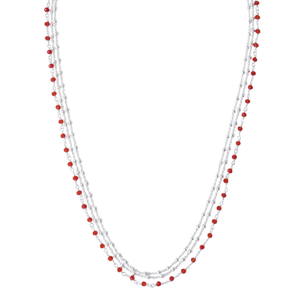 Collier Multi Chaînes Rouge Clio Blue Noemie vue 2