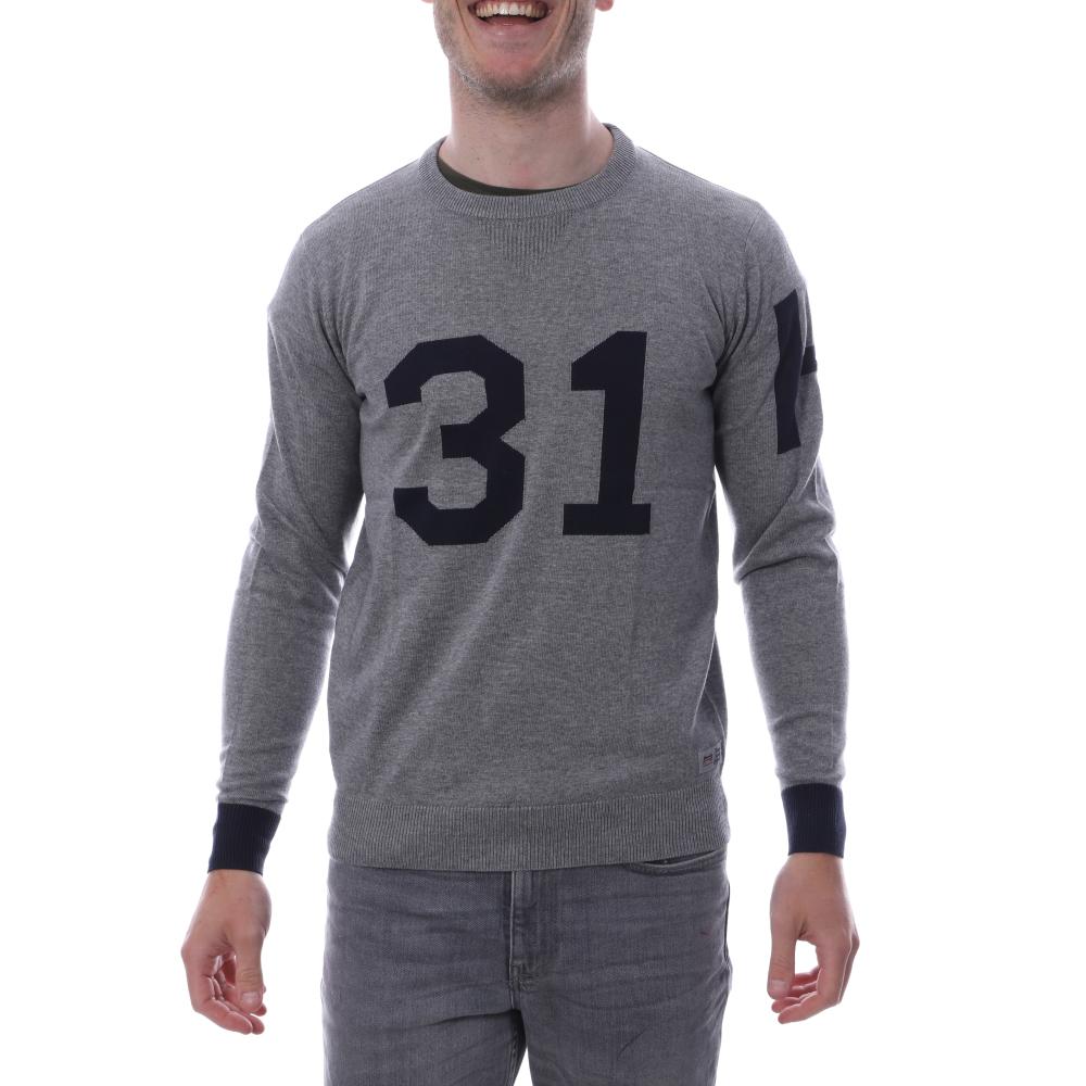 Pull Over Gris Homme Hungaria R neck edition pas cher