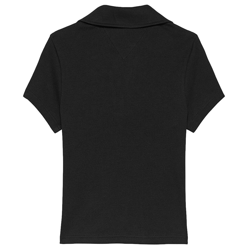 Polo Noir Femme Tommy Hilfiger Slim DW0DW22326 vue 2