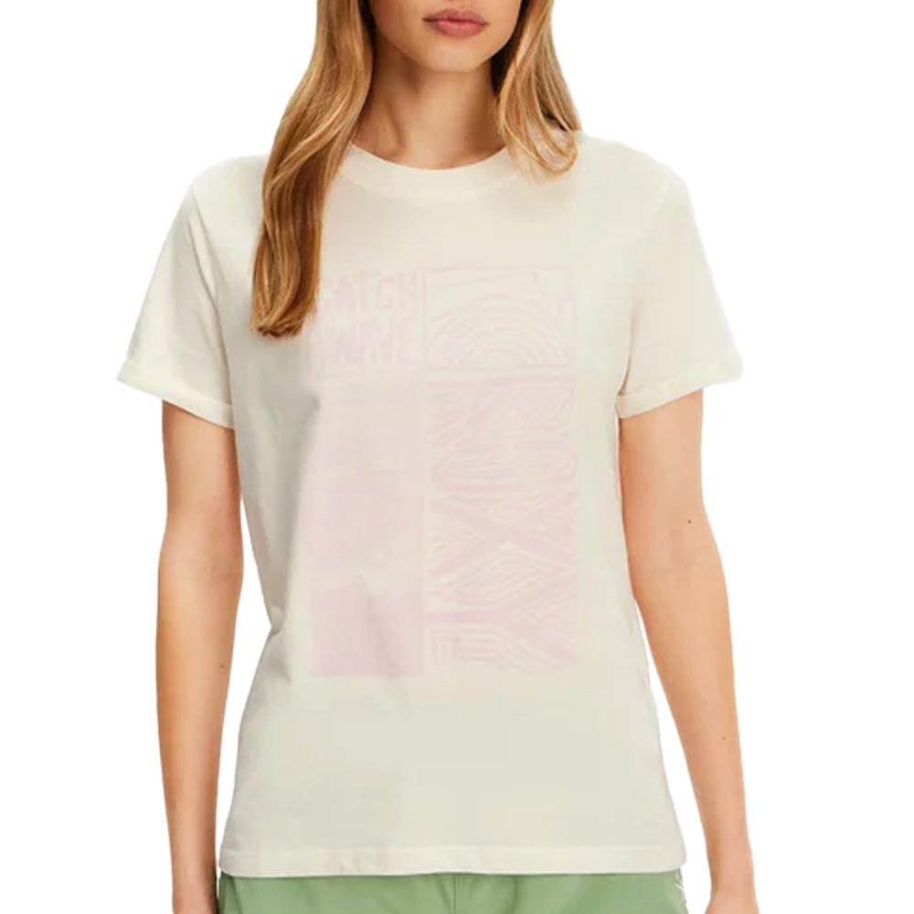 T-shirt Ecru/Rose Femme Roxy Oceanregular pas cher