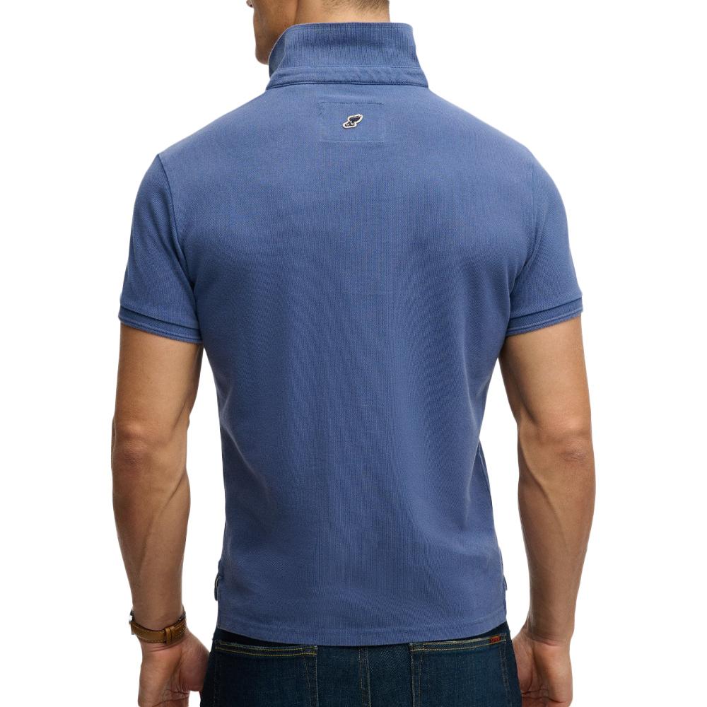 Polo Bleu Homme Superdry Classic Pique vue 2