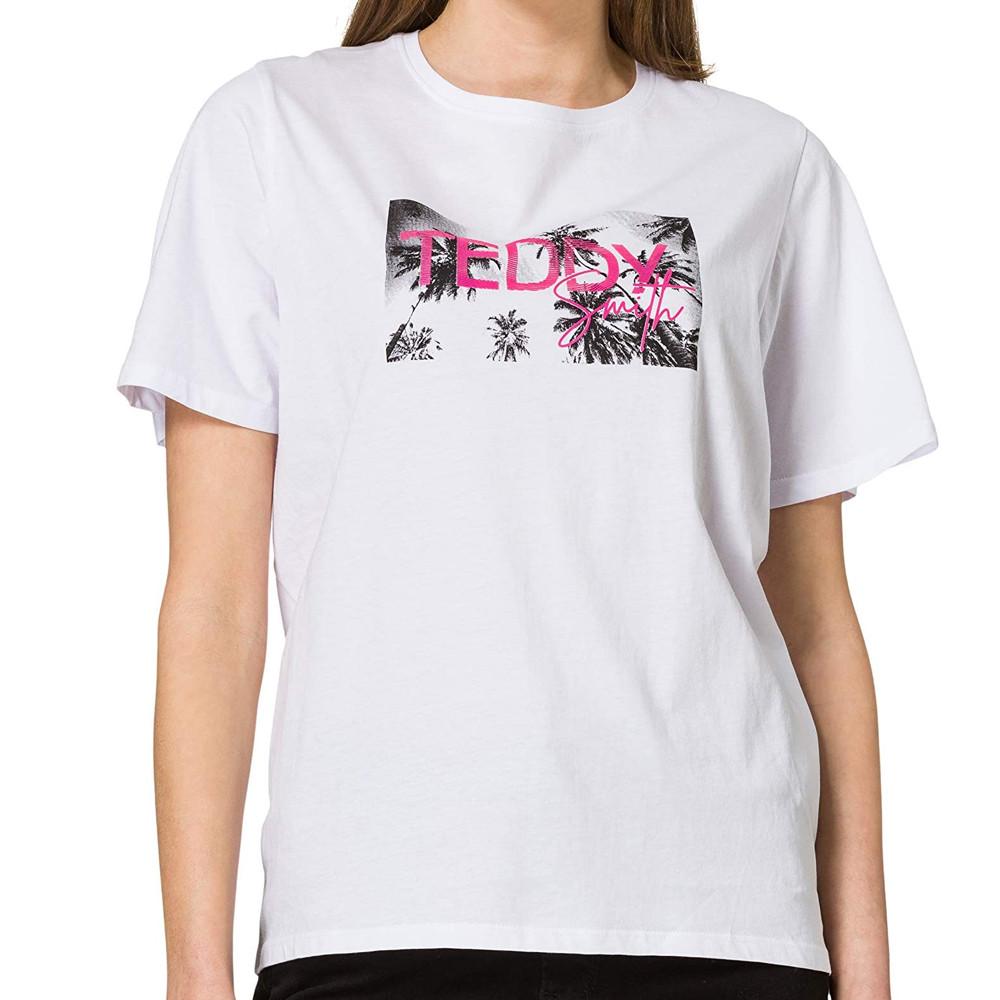 T-shirt Blanc Femme Teddy Smith Palmy pas cher