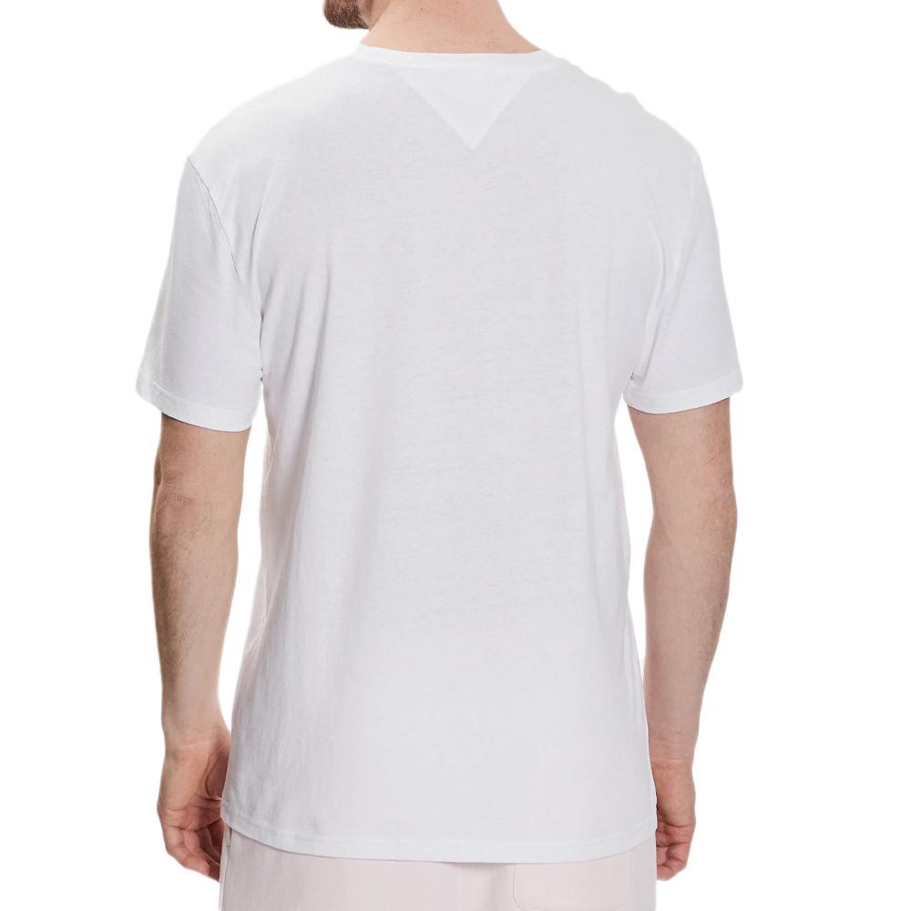 T-shirt Blanc Tommy Hilfiger College Pop vue 2