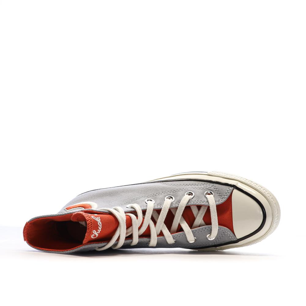 Baskets Grises/Rouges Homme Converse Chuck 70 Letterman vue 4