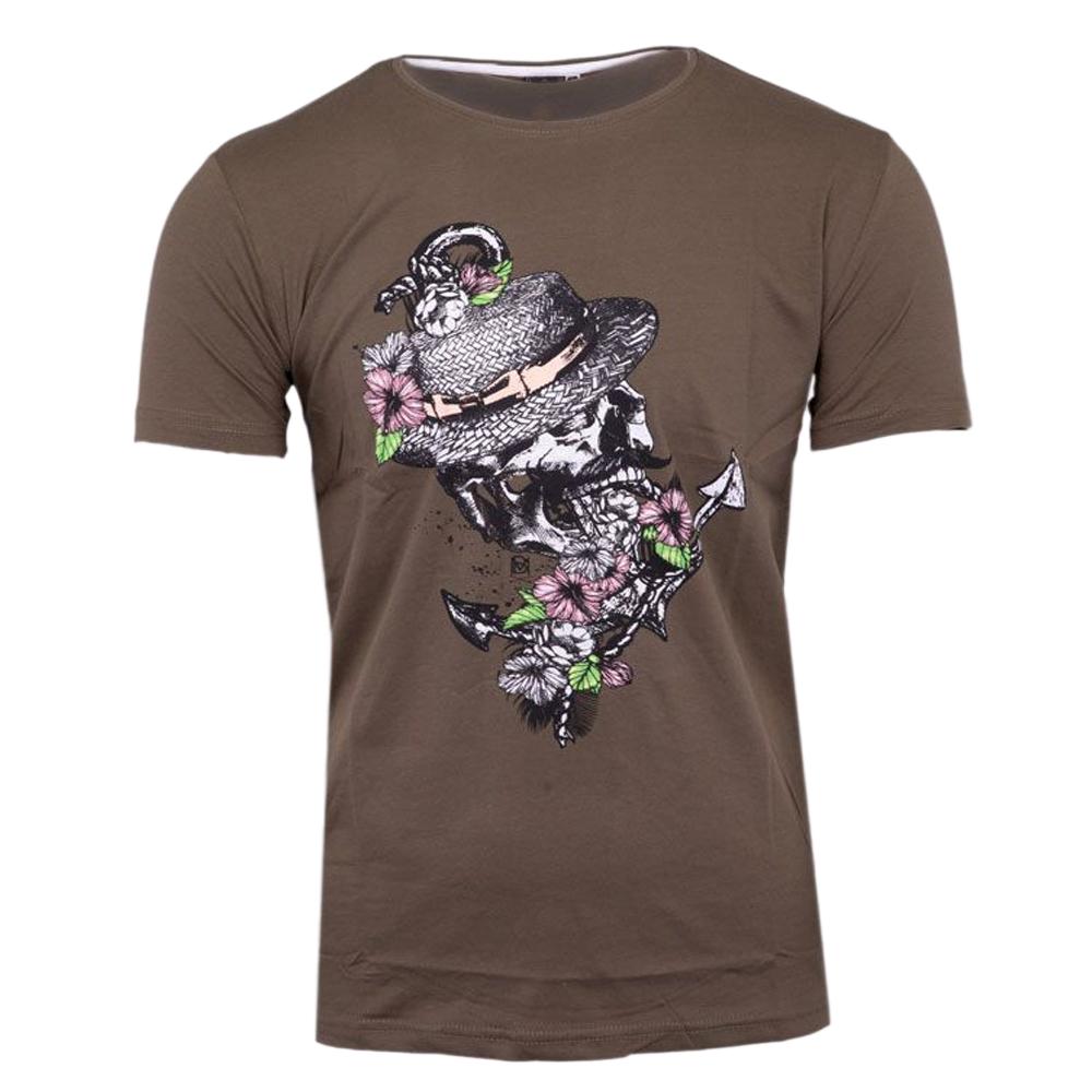 T-shirt Kaki Homme La Maison Blaggio Tete pas cher