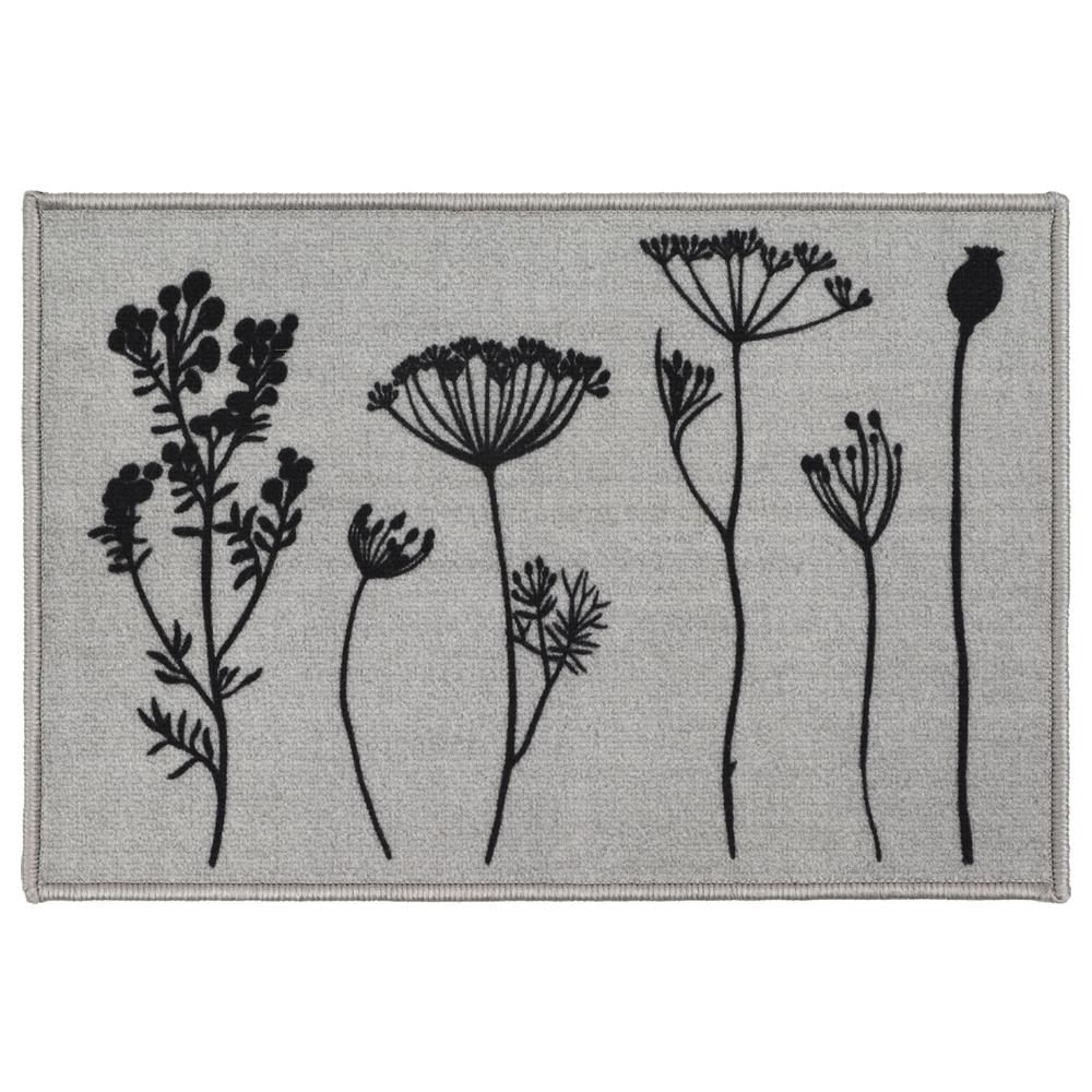 Tapis Imprimé Gris Luance 40x60cm Herbier pas cher