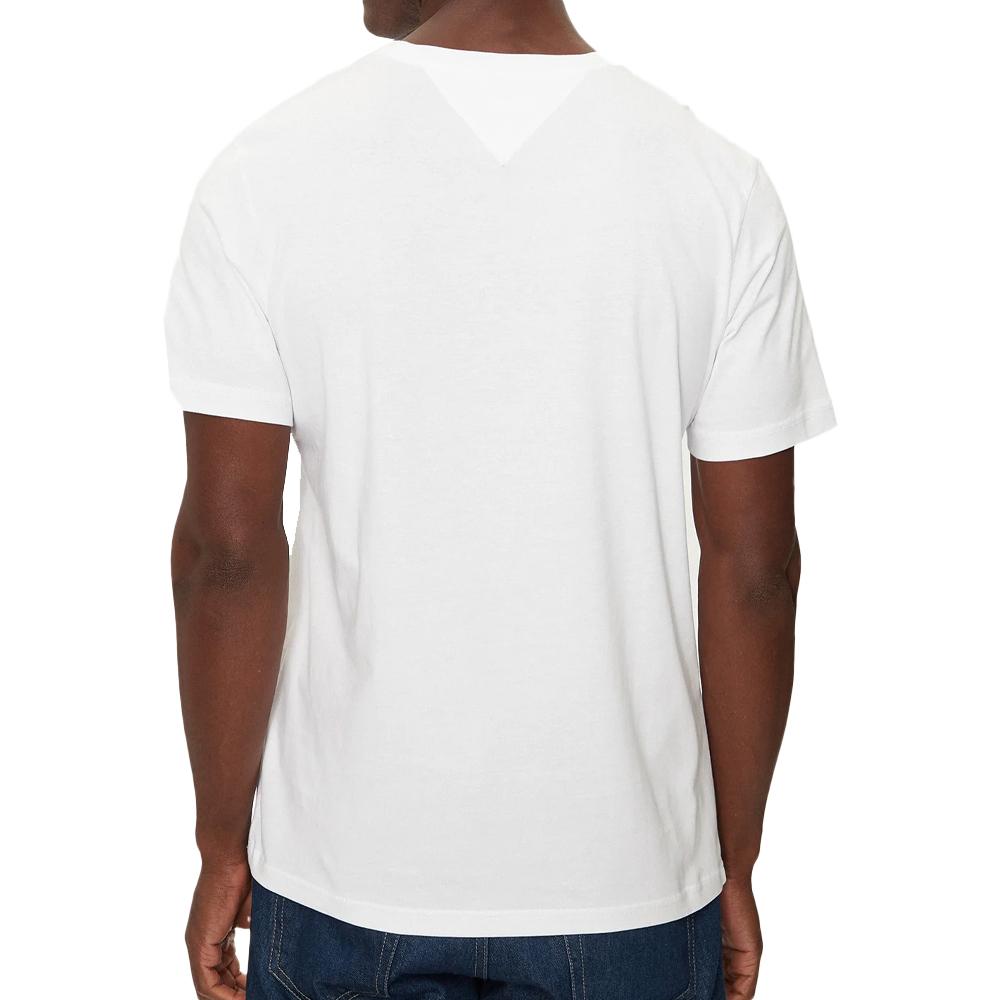 T-shirt Blanc Homme Tommy Hilfiger Flag vue 2
