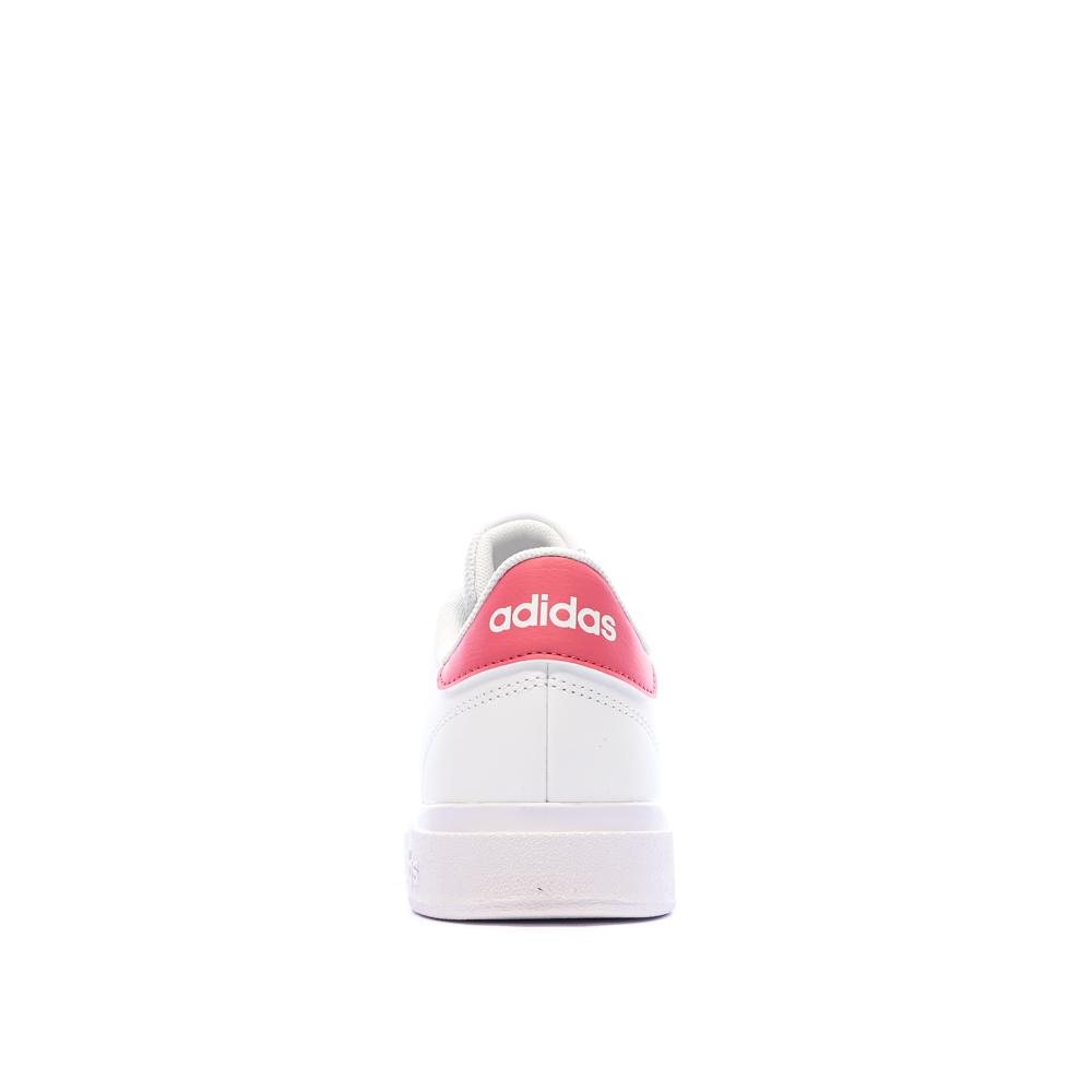 Baskets Blanc/Rose Fille Adidas Advantage vue 3