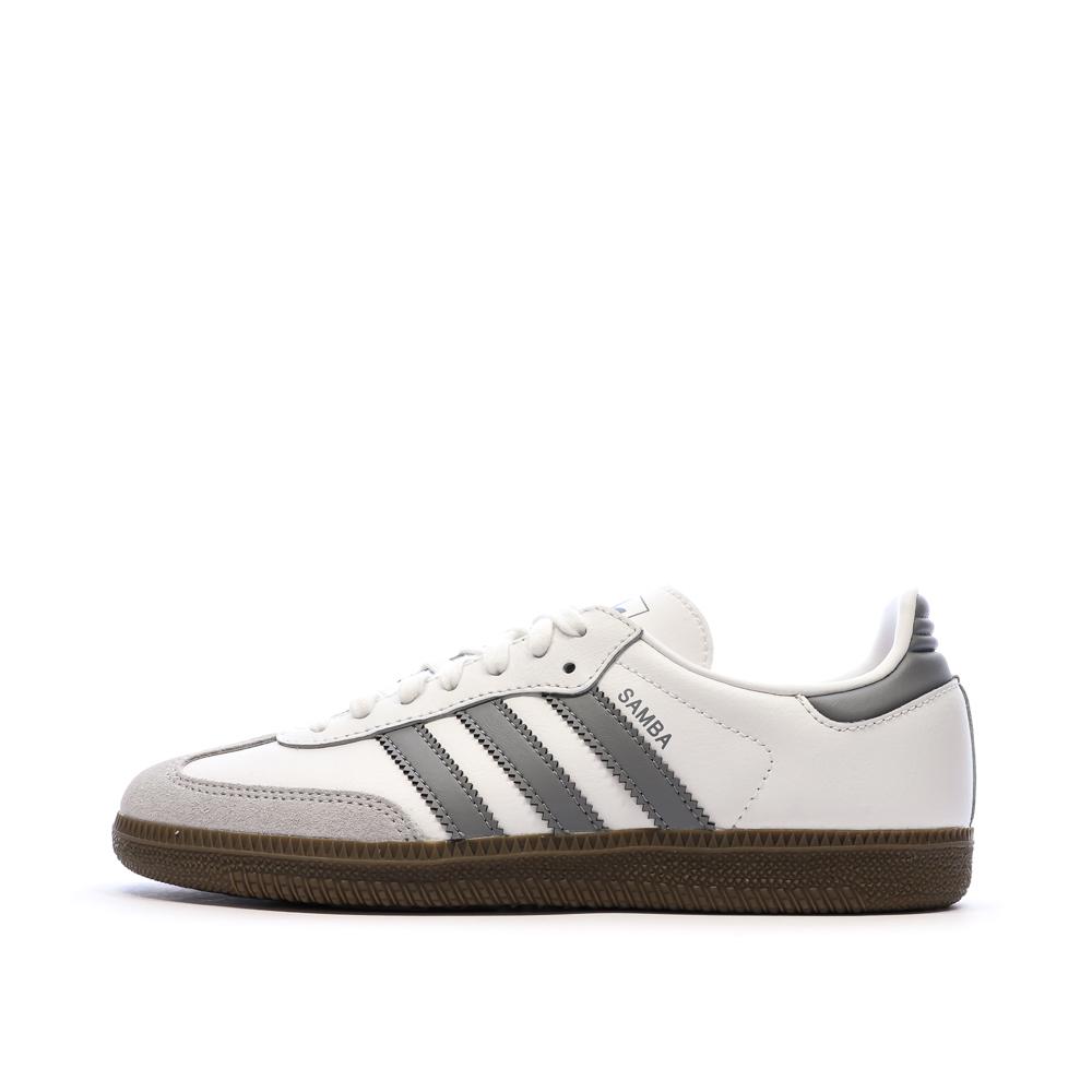 Samba Baskets Blanches/Grises Garçon/Fille Adidas pas cher