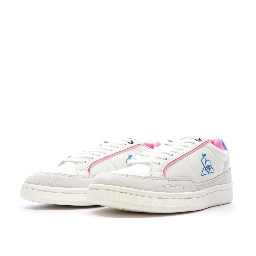 Baskets Blanches/Roses/Bleu Femme Le Coq Sportif Noah vue 6