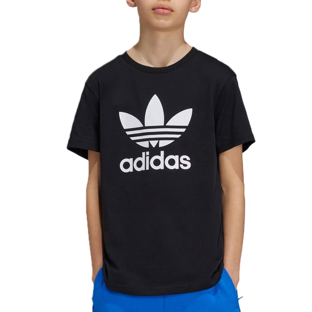 T-Shirt Noir Garçon Adidas Trefoil IY7421 pas cher