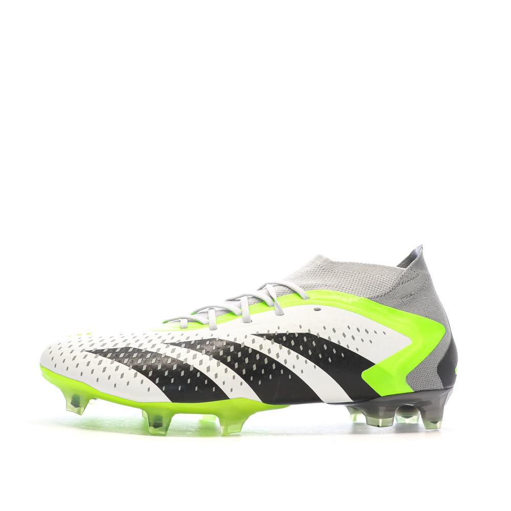 Chaussures de Foot Blanc/Gris/Vert Adidas Predator Accuracy.1 FG pas cher