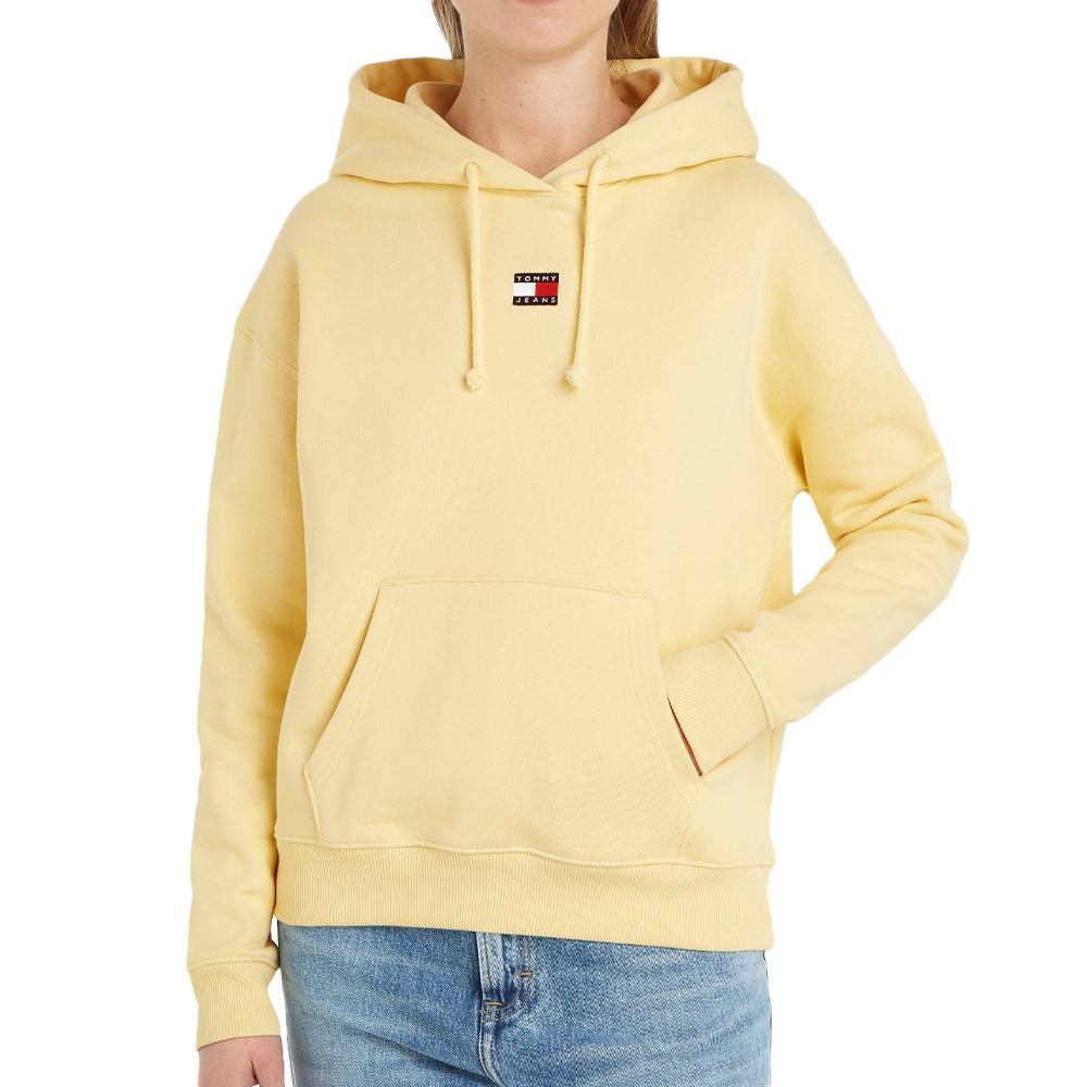 Sweat à capuche Jaune Femme Tommy Hilfiger Badge pas cher