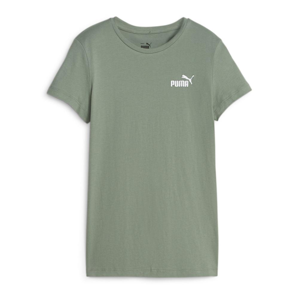 T-shirt Kaki Femme Puma Ess+ Embroid pas cher