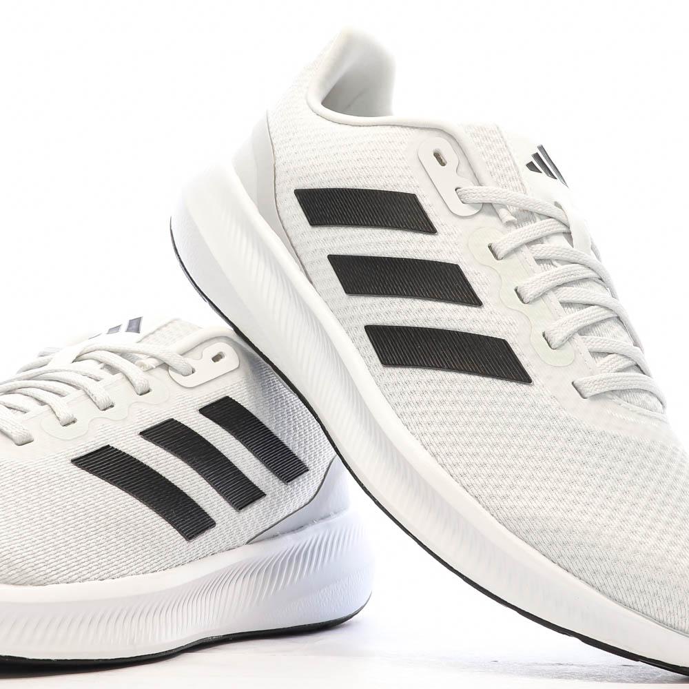 Chaussures de running Blanches/Noires Homme Adidas Runfalcon ID2292 vue 7