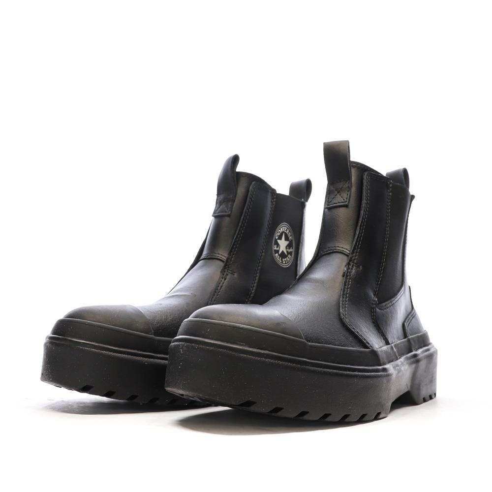 Bottines Noires Femme Converse All Star Lugged Leather Chelsea vue 6