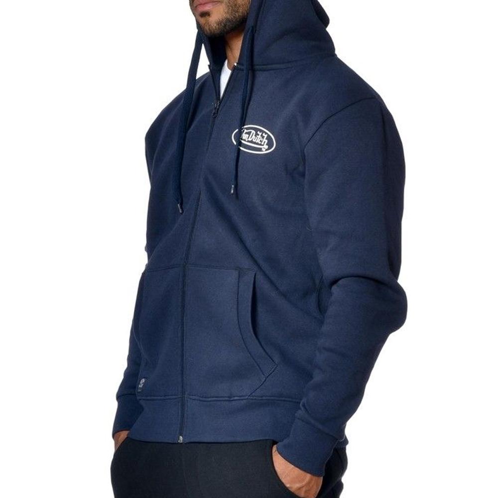 Sweat Zippé Marine Homme Von Dutch SLIGN vue 2