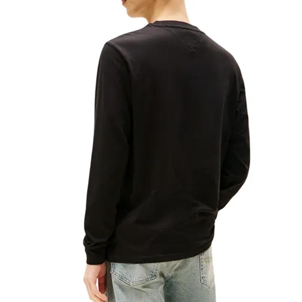 T-Shirt Manches Longues Noir Homme Tommy Hilfiger Chest vue 2