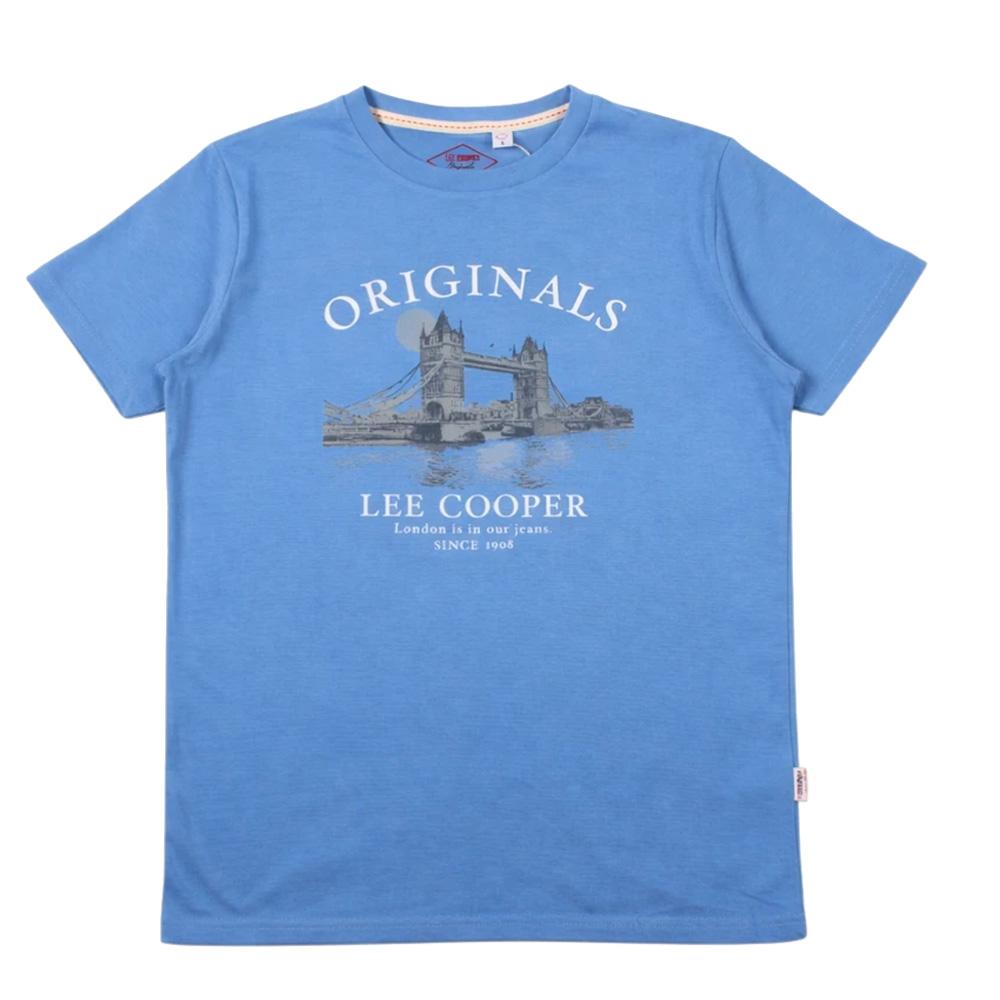 T-Shirt Bleu Homme Lee Cooper LCN820 vue 2