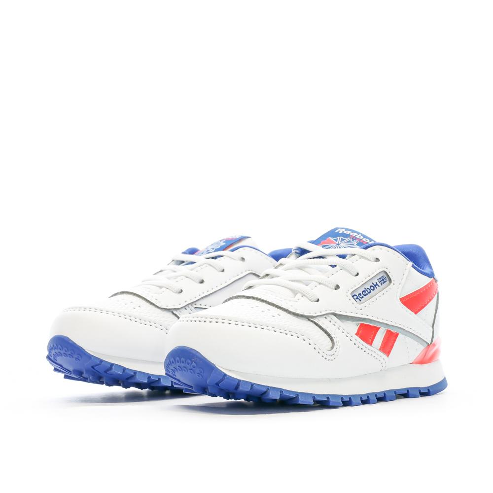 Baskets Blanches/Bleu/Orange Garçon Reebok Flash vue 6