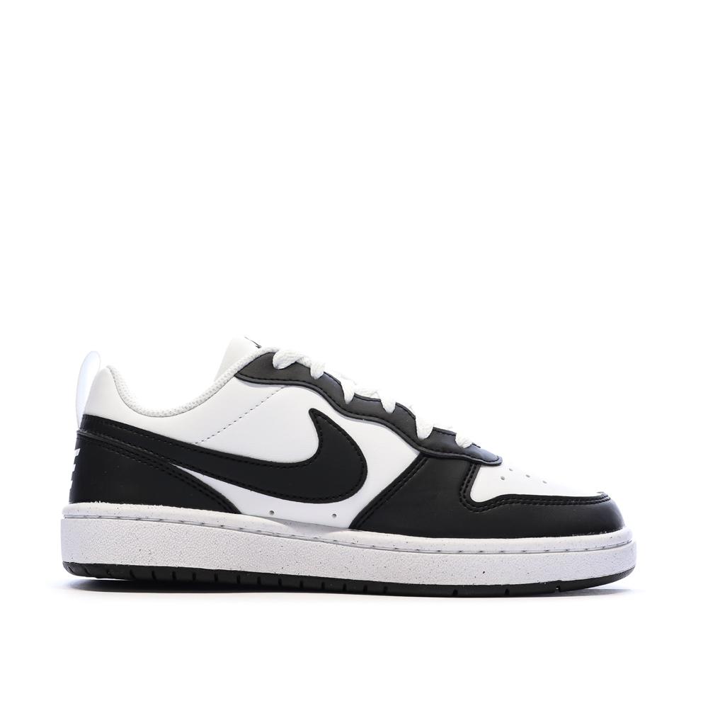 Baskets Noir/Blanc Garçon/Fille Nike Court Borough Low vue 2