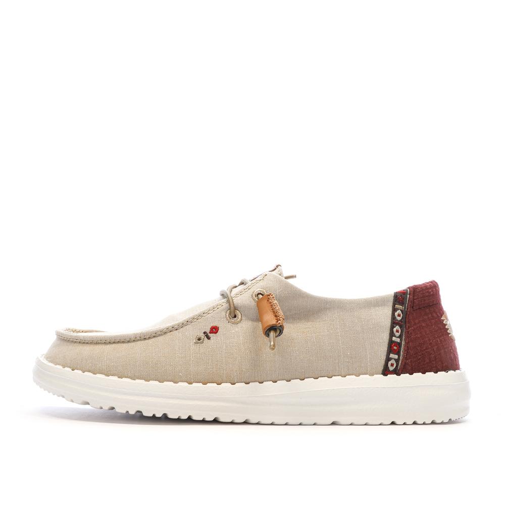 Chaussures Beige/Marron Femme Hey Dude Wendy Stretch pas cher