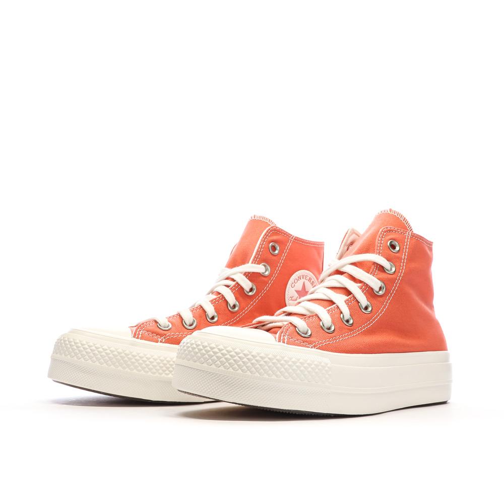 Baskets Oranges Femme Converse Chuck Taylor All Star Lift vue 6