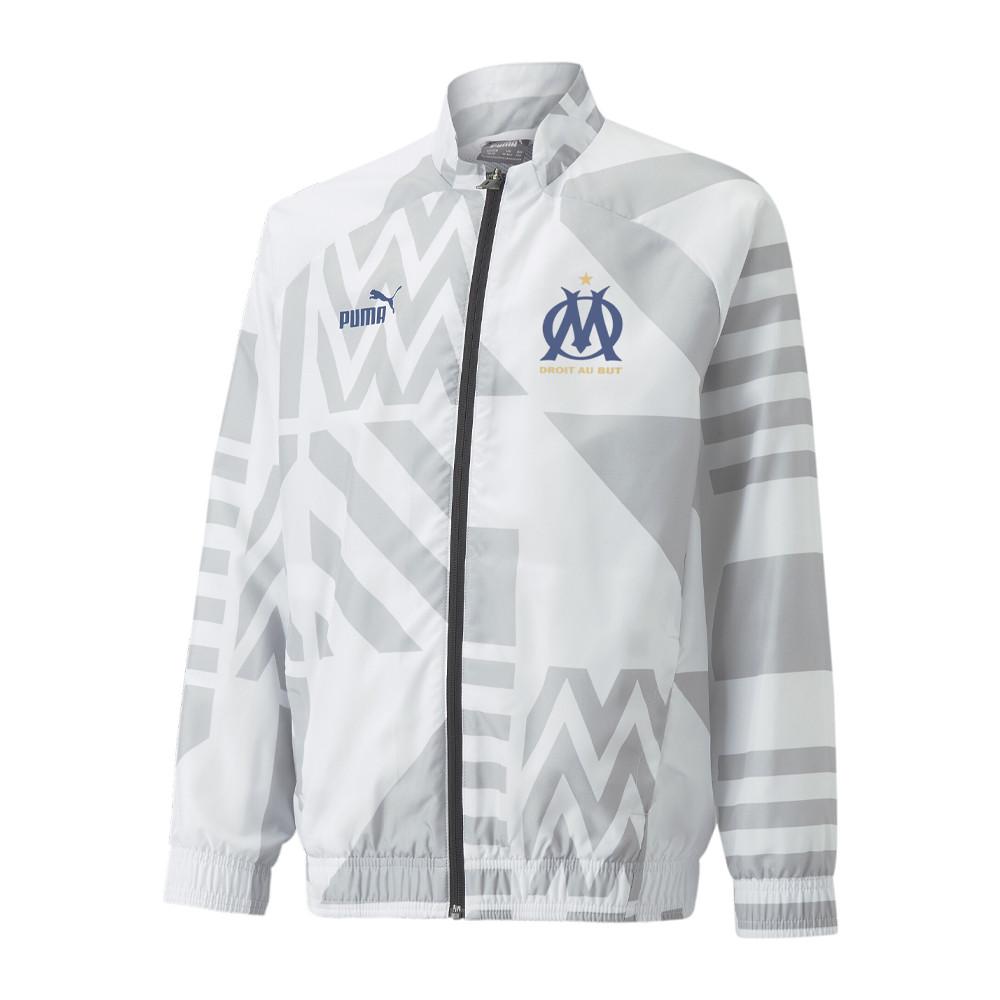 OM Veste Blanche/Grise Garçon Puma 767265 pas cher