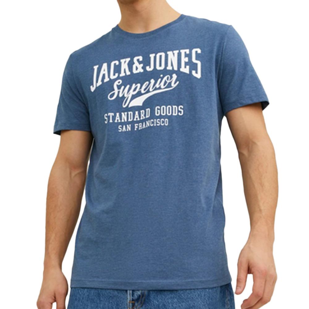 T-shirt Bleu Homme Jack & Jones Logo pas cher