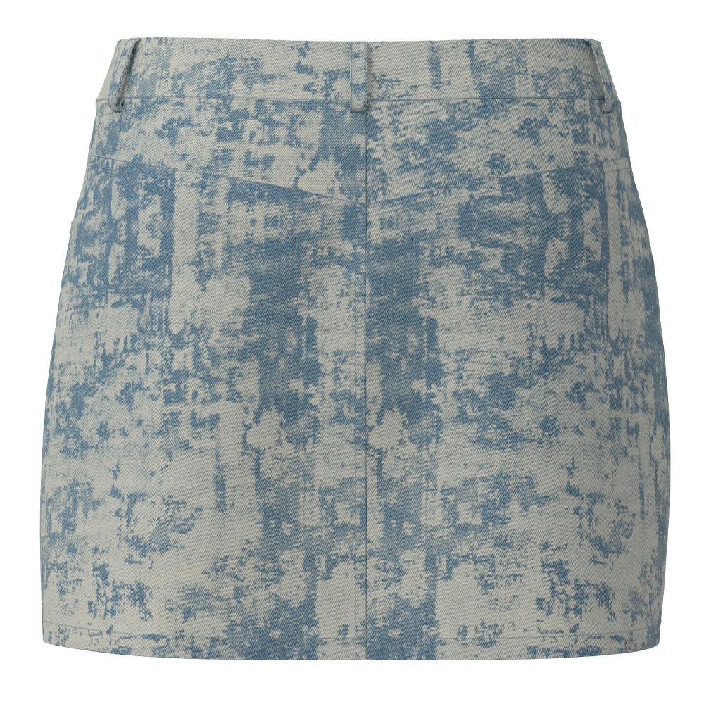 Falda vaquera corta azul para mujer Pieces Denim ver 2
