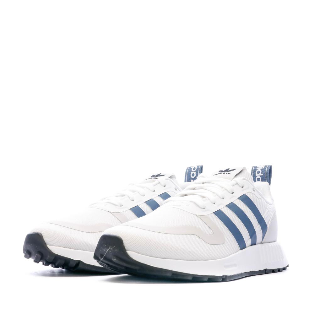 Baskets Blanc/Bleu Garçon Adidas Multix J vue 6