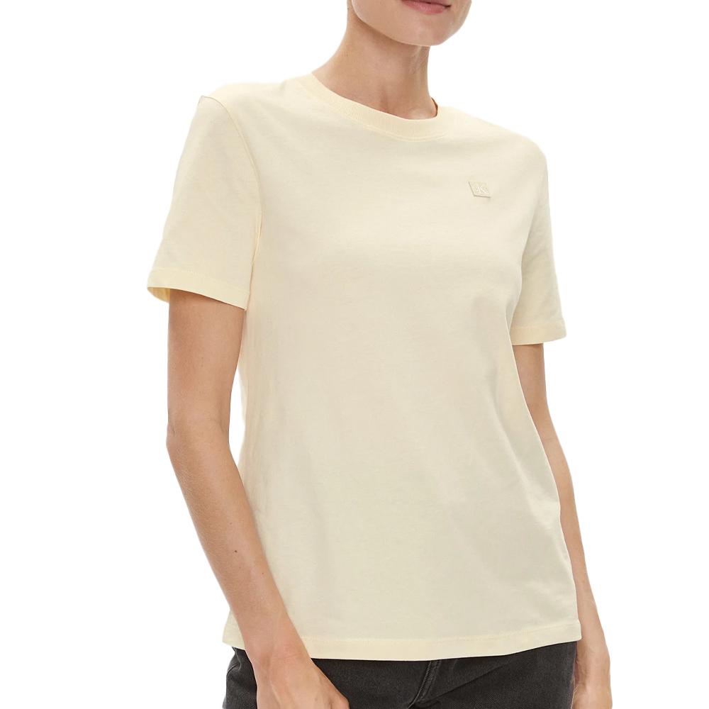 T-shirt Beige Femme Calvin Klein Jeans Ck Embro pas cher