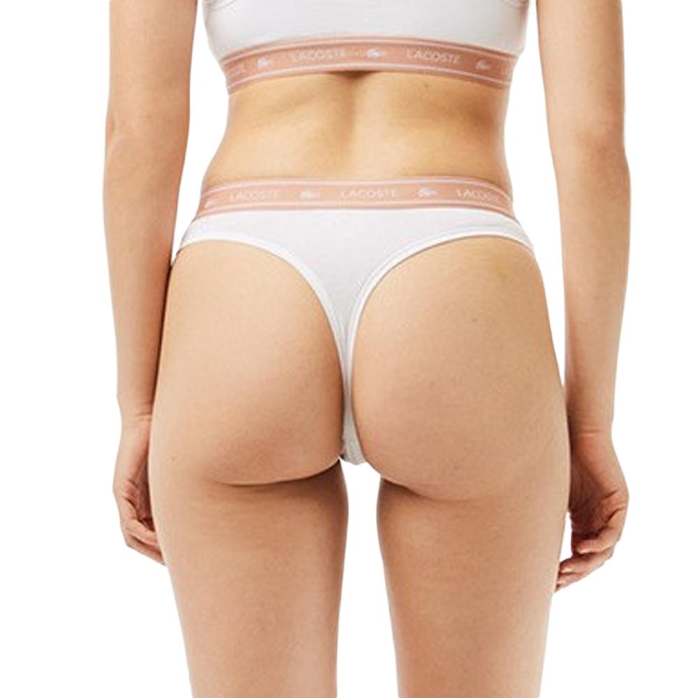 Tanga Blanc/Rose Femme Lacoste More vue 3
