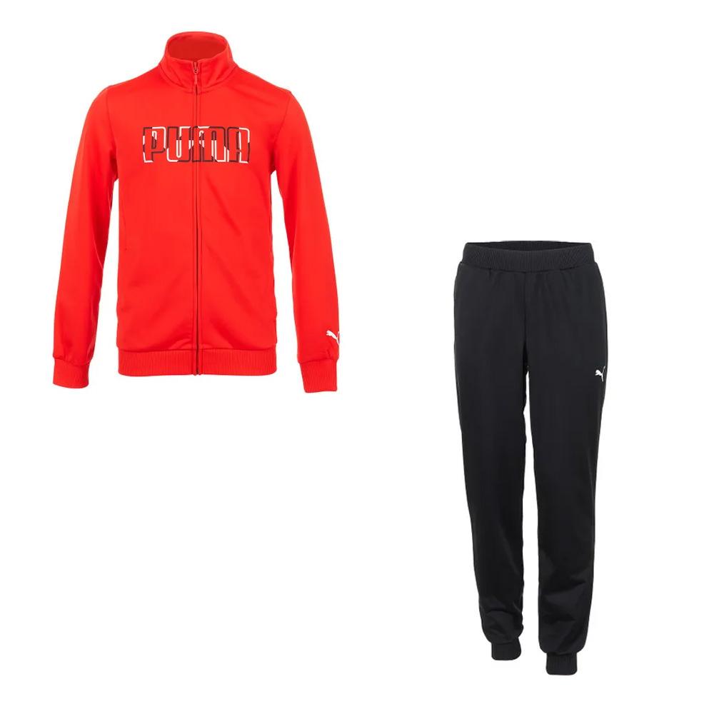 Survêtement Noir/Rouge Garçon Puma S2k Girl Polysuit pas cher