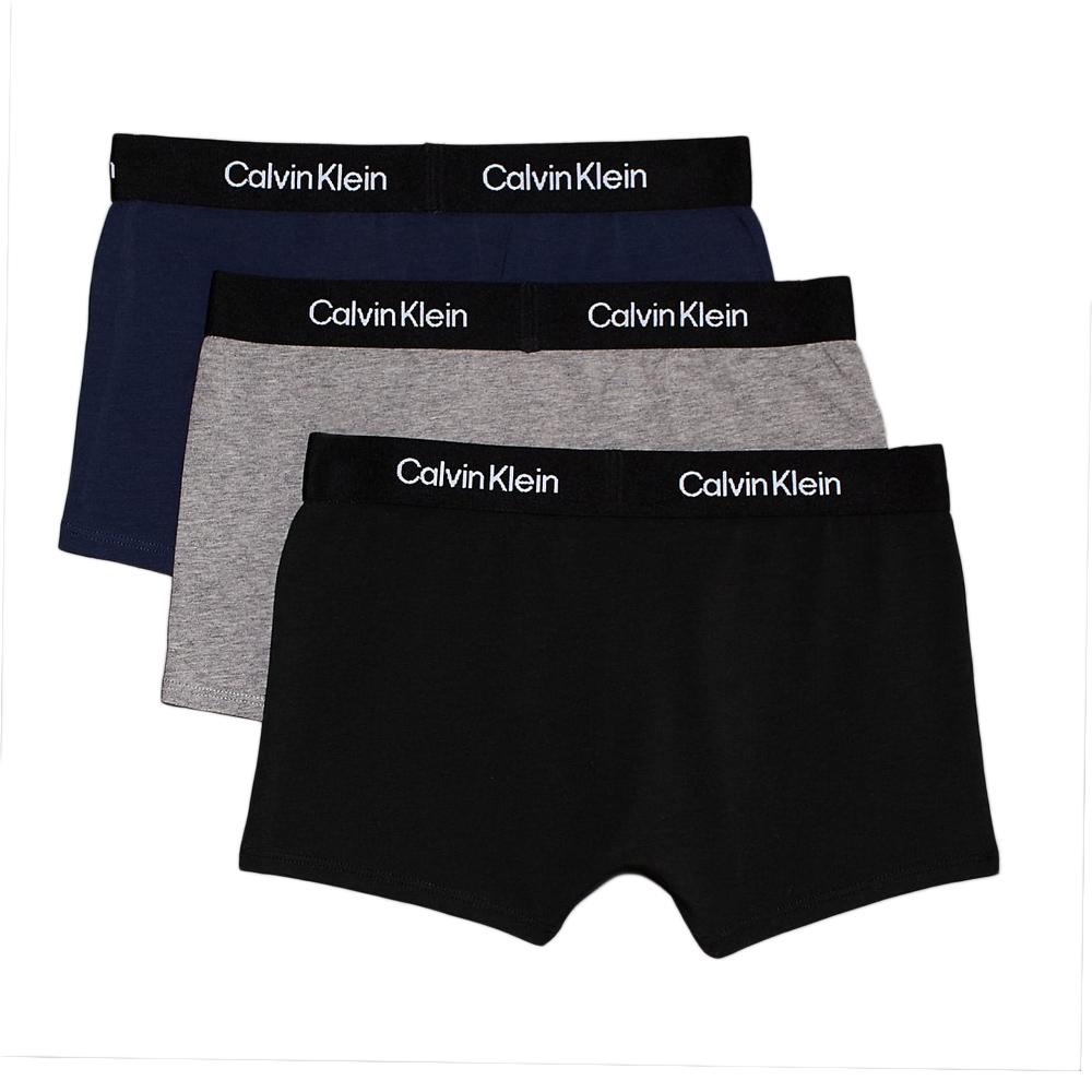 x3 Boxers Noir/Gris Garçon Calvin Klein Jeans Trunk vue 2