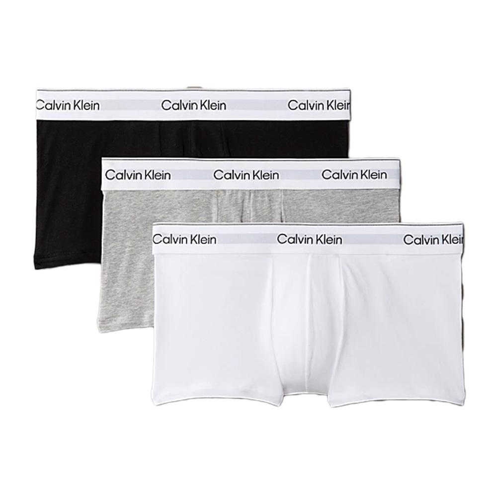 x3 Boxers Noir/Gris/Blanc Homme Calvin Klein Low Rise Trunk pas cher