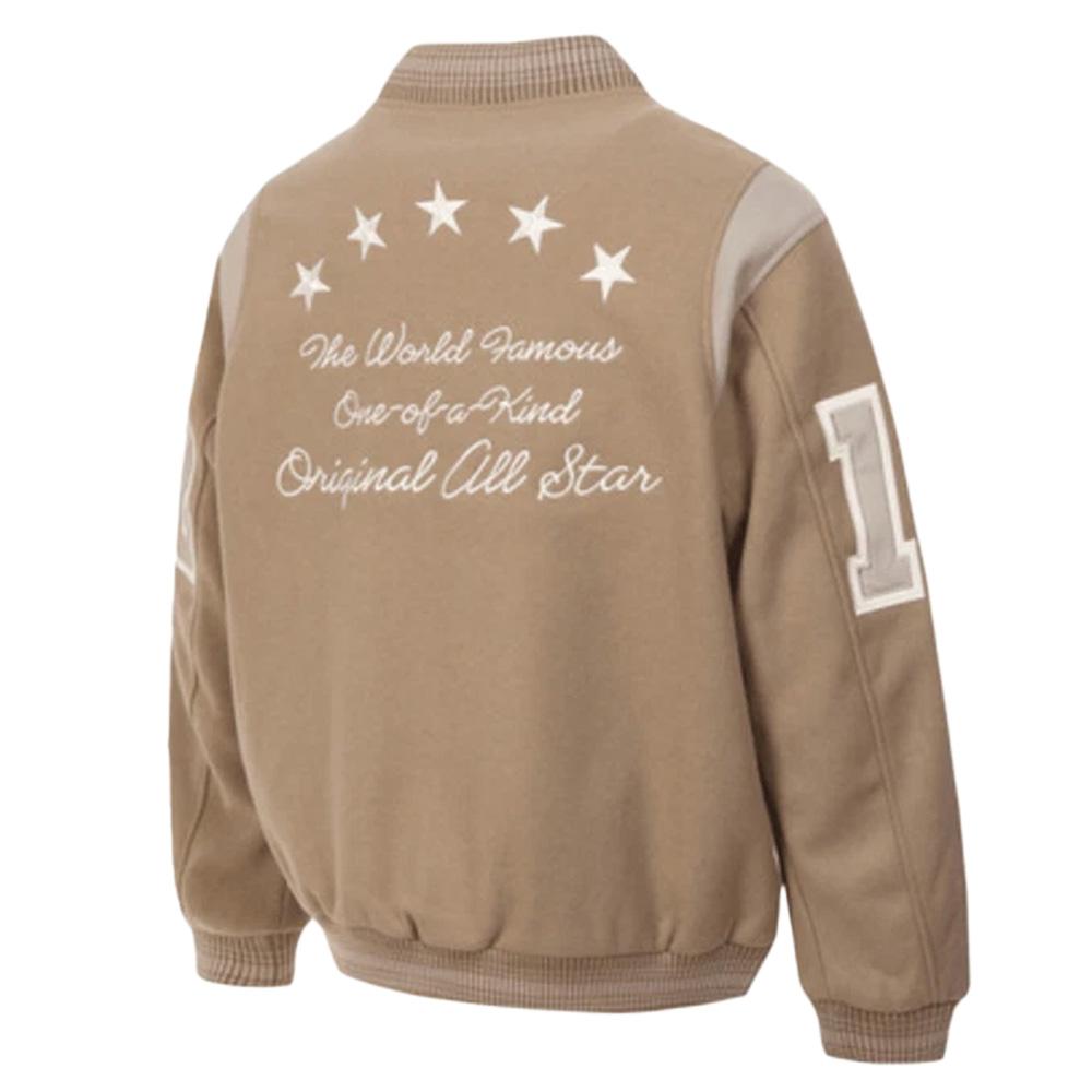 Converse Men's Beige Luxe Varsity Bomber Jacket Photo of the Espace des Marques %store% store - view of %key%