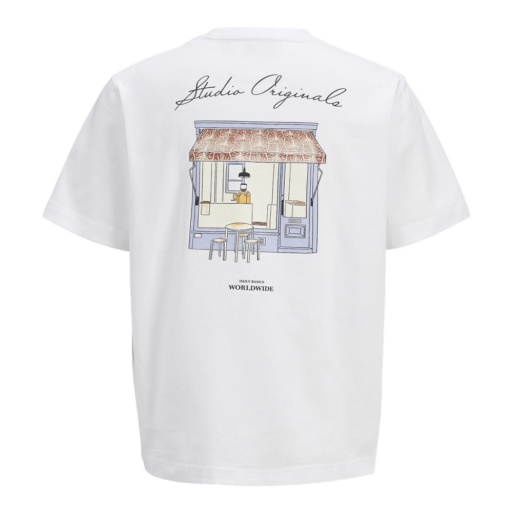 T-shirt Blanc Homme Jack & Jones Lington vue 4