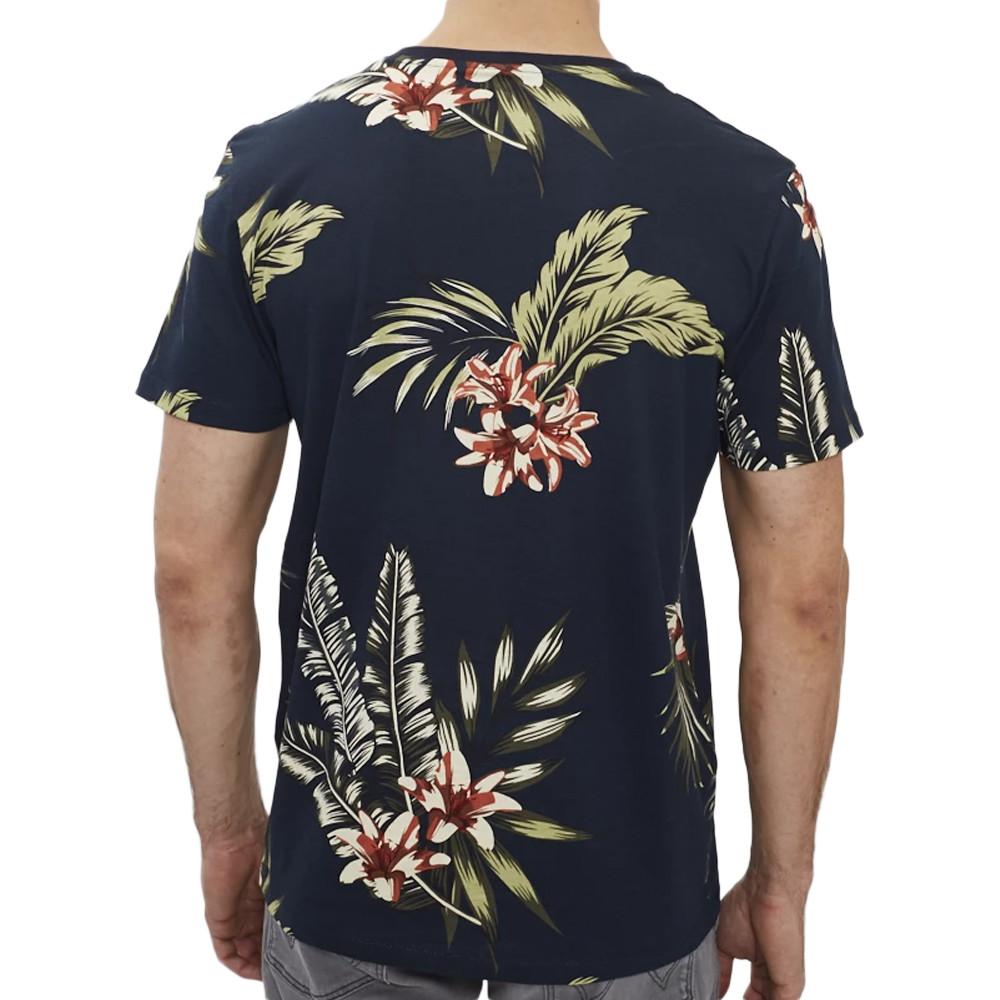 T-shirt Marine imprimés Homme Jack & Jones Tropic vue 2