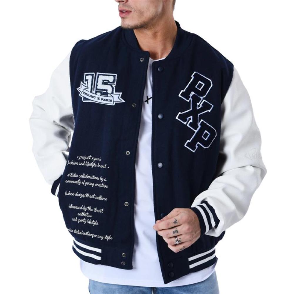 Veste Blanche/Marine Homme Project X Paris 2230109 pas cher