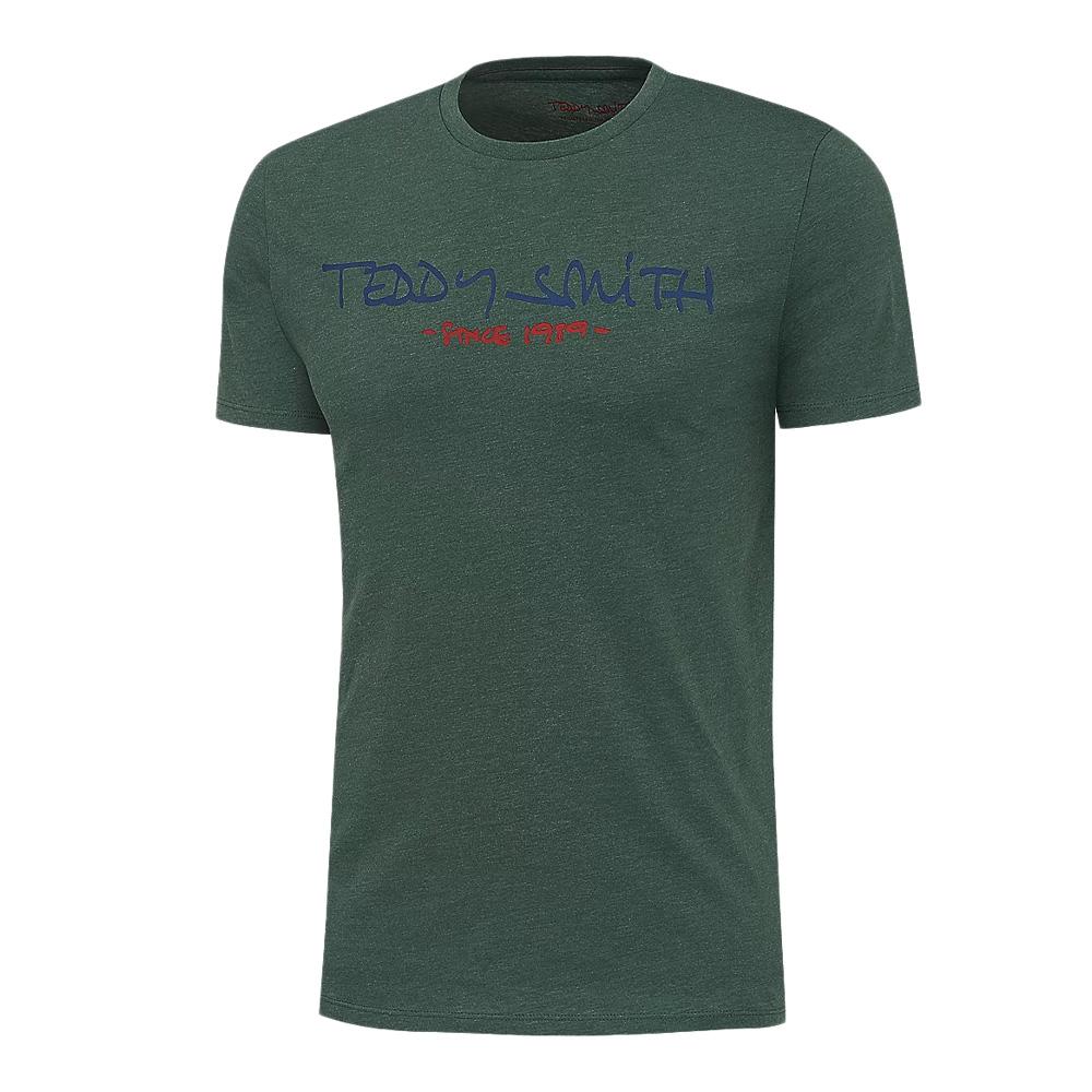 T-shirt Vert Foncé Homme Teddy Smith Basic Mc pas cher