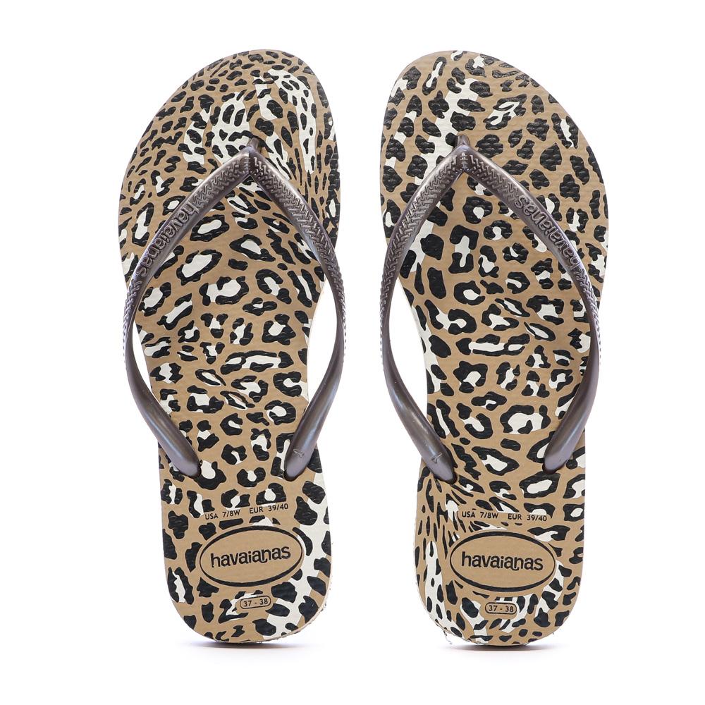 Tongs Marron Femme Havaianas Slim Animals Infradito vue 2