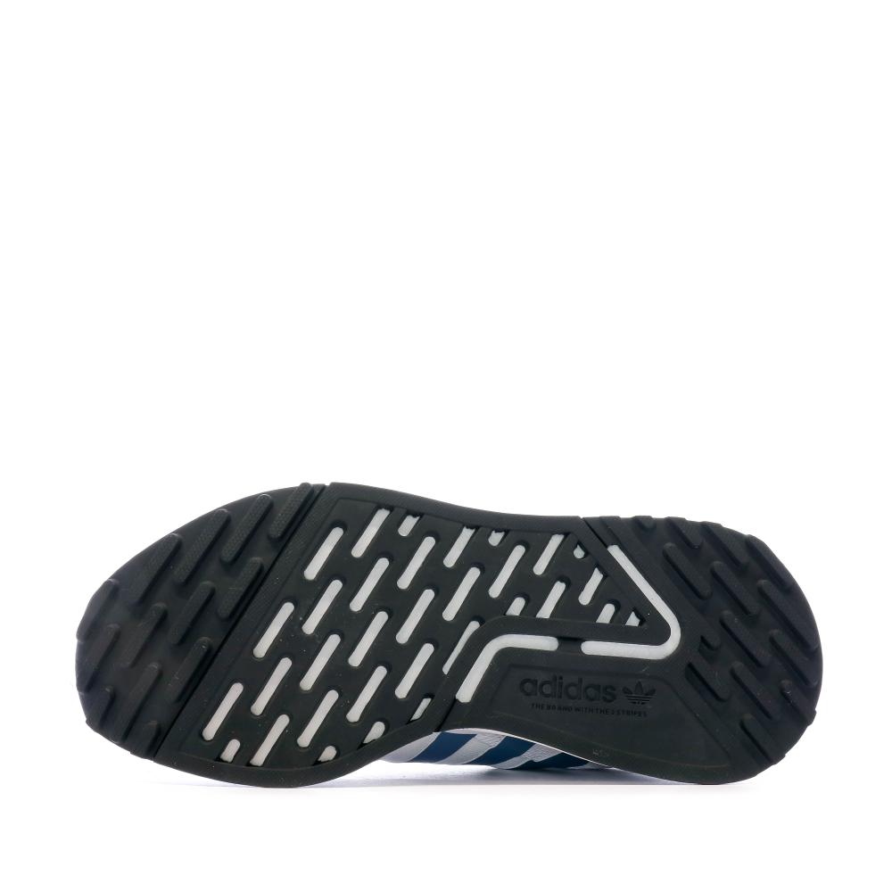 Baskets Blanc/Bleu Garçon Adidas Multix J vue 5